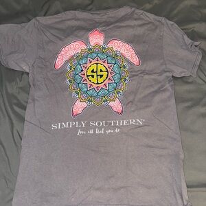 Simply Southern Gray T-Shirt with Colorful Turtle Design